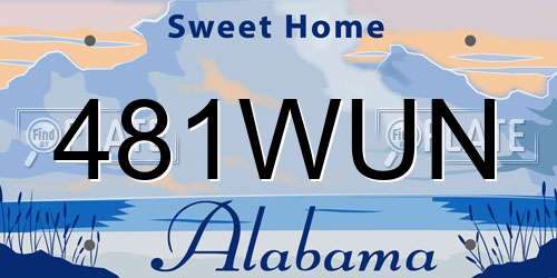 481WUN Alabama License Plate