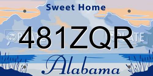 481ZQR Alabama License Plate