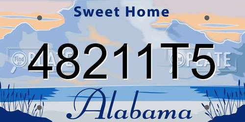 48211T5 Alabama License Plate