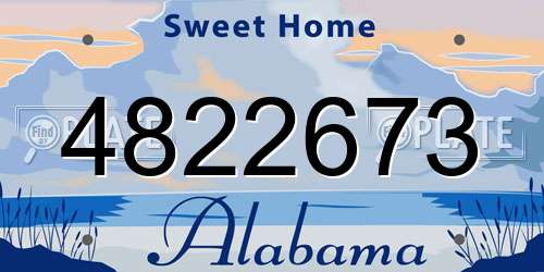 4822673 Alabama License Plate