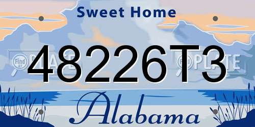 48226T3 Alabama License Plate