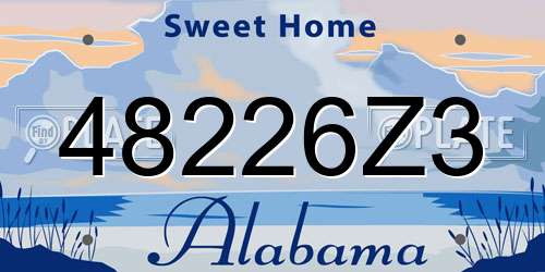 48226Z3 Alabama License Plate