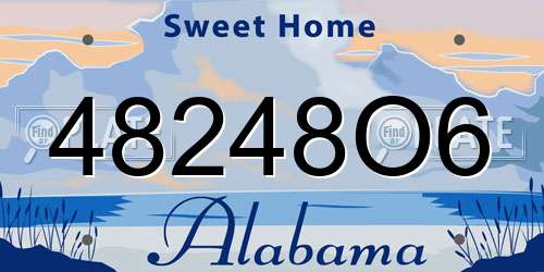 48248O6 Alabama License Plate