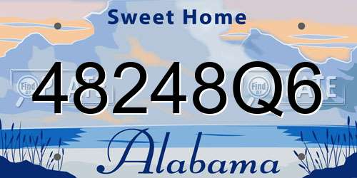 48248Q6 Alabama License Plate