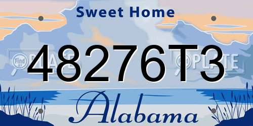 48276T3 Alabama License Plate