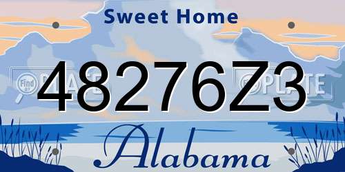 48276Z3 Alabama License Plate