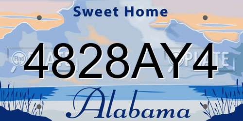4828AY4 Alabama License Plate