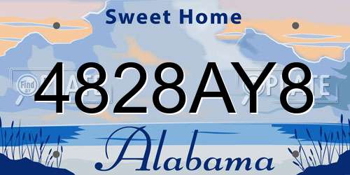 4828AY8 Alabama License Plate