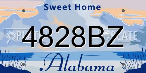 4828BZ Alabama License Plate