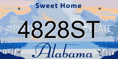 4828ST Alabama License Plate
