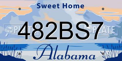 482BS7 Alabama License Plate