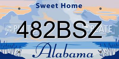482BSZ Alabama License Plate