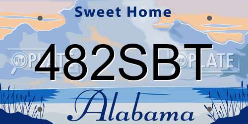 482SBT Alabama License Plate