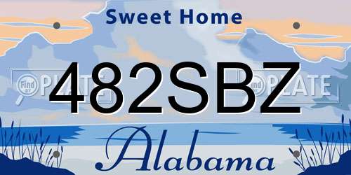 482SBZ Alabama License Plate