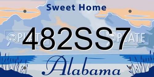 482SS7 Alabama License Plate