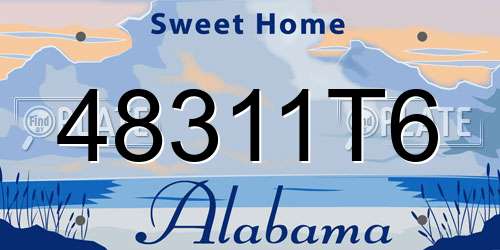 48311T6 Alabama License Plate