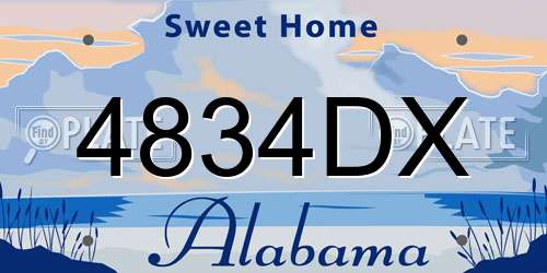 4834DX Alabama License Plate