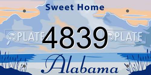 4839 Alabama License Plate