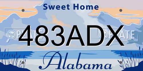 483ADX Alabama License Plate