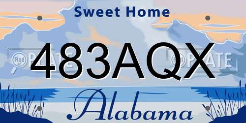 483AQX Alabama License Plate