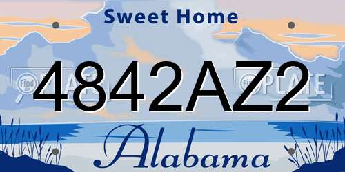 4842AZ2 Alabama License Plate