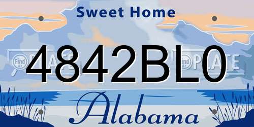 4842BL0 Alabama License Plate