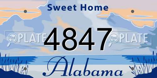 4847 Alabama License Plate