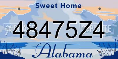48475Z4 Alabama License Plate