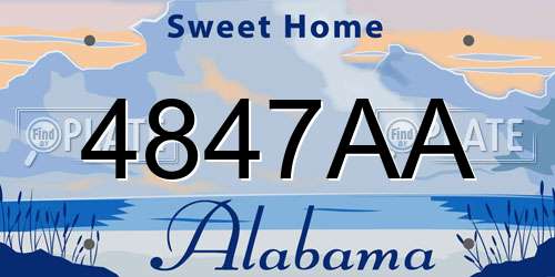 4847AA Alabama License Plate