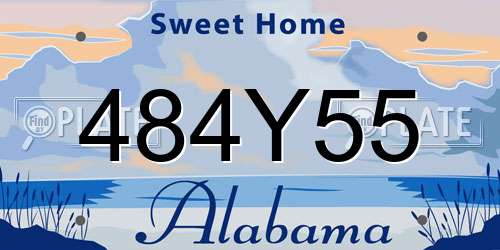 484Y55 Alabama License Plate