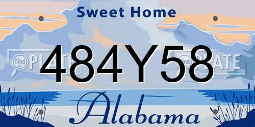 484Y58 Alabama License Plate
