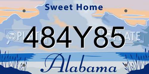 484Y85 Alabama License Plate