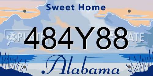 484Y88 Alabama License Plate