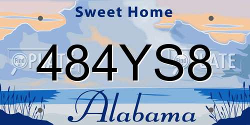 484YS8 Alabama License Plate