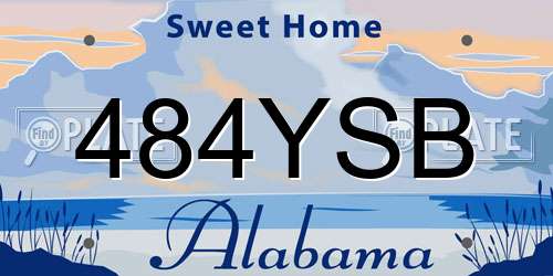 484YSB Alabama License Plate