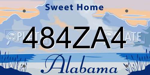 484ZA4 Alabama License Plate