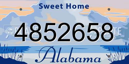 4852658 Alabama License Plate
