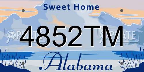 4852TM Alabama License Plate