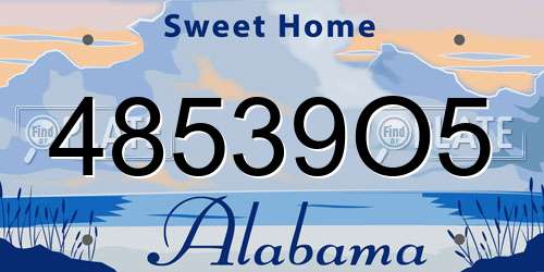 48539O5 Alabama License Plate