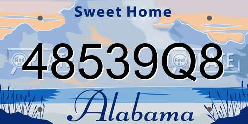 48539Q8 Alabama License Plate