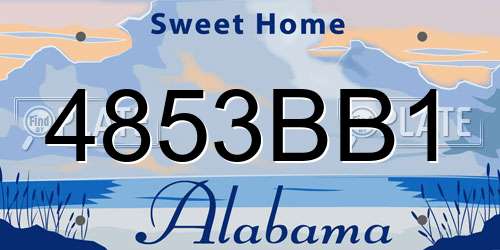 4853BB1 Alabama License Plate
