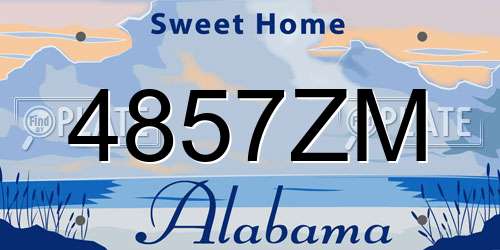 4857ZM Alabama License Plate