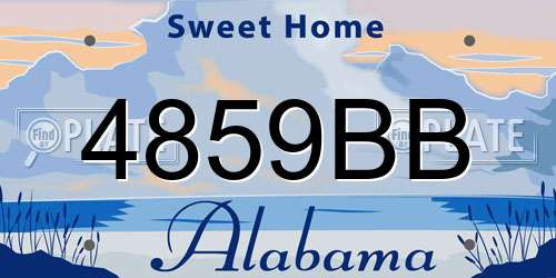 4859BB Alabama License Plate