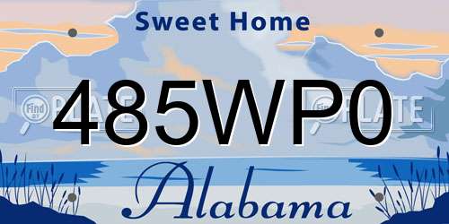 485WP0 Alabama License Plate