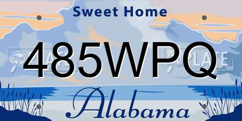 485WPQ Alabama License Plate