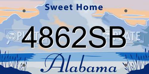 4862SB Alabama License Plate