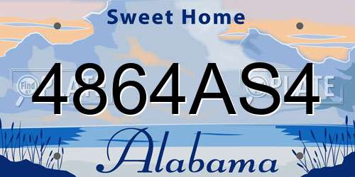4864AS4 Alabama License Plate