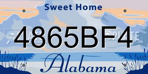 4865BF4 Alabama License Plate