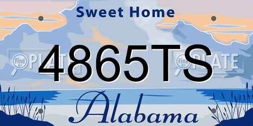 4865TS Alabama License Plate