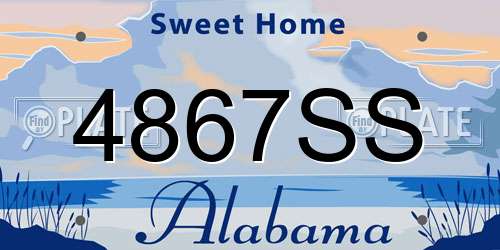 4867SS Alabama License Plate